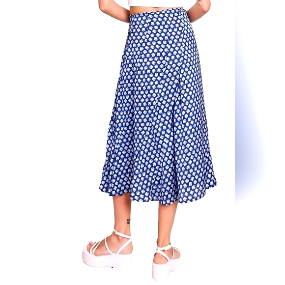 NWT Maje Clover-Print Satin-Effect Midi Skirt, EU 36 - Picture 3 of 12